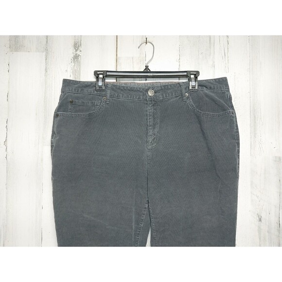 Eddie Bauer Curvy Bootcut Cords Women's Size 18 Gray Corduroy Pants - Picture 3 of 6